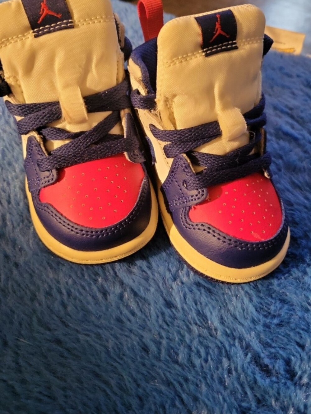 Nike Kids Navy, Red and White High-Top Sneakers